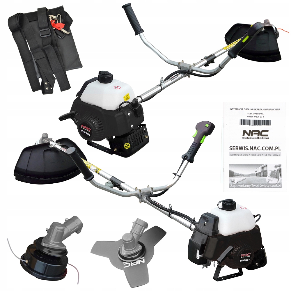 Benzínový krovinorez NAC 3,3 HP s čepeľou 42 cm a vyžínacou hlavou